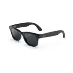 Ray-Ban Meta Wayfarer (Gen 3) AI glasses in Transparent Matte Ocean Blue / Transitions Grey - angled view showing the frame and temple.
