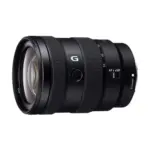 Sony E 16-55mm F2.8 G lens - angled front view showing the front element and G badge.