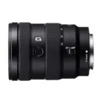 Sony E 16-55mm F2.8 G lens - side view showing the focus hold button and AF/MF switch.