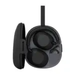 Sony WH-1000XM6 wireless headphones in Black - folded in the supplied carrying case.