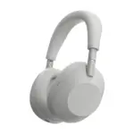Sony WH-1000XM6 wireless headphones in Platinum Silver - three-quarter view.